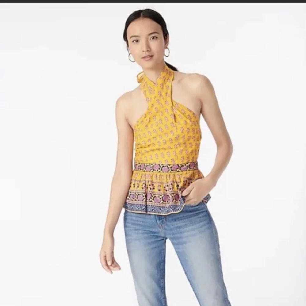 J Crew peplum halter top
